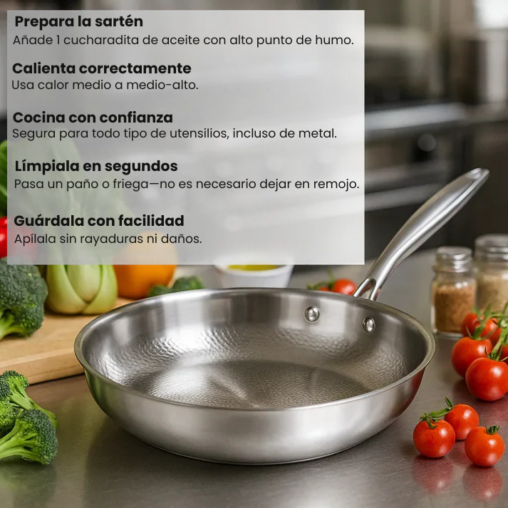 TitaniumX® – Non-Stick Pure Titanium Frying Pan without Coatings or Chemicals