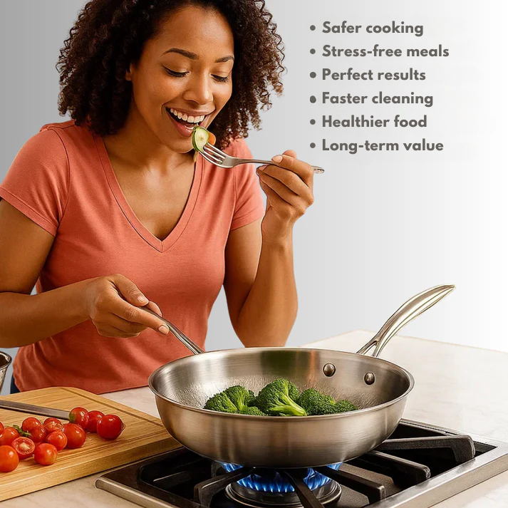 TitaniumX® – Non-Stick Pure Titanium Frying Pan without Coatings or Chemicals