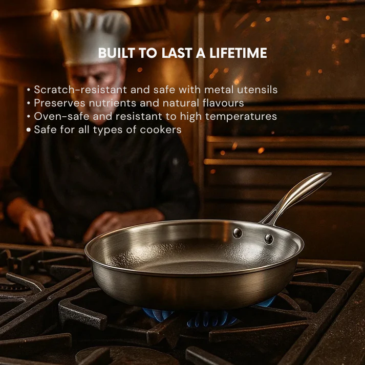 TitaniumX® – Non-Stick Pure Titanium Frying Pan without Coatings or Chemicals